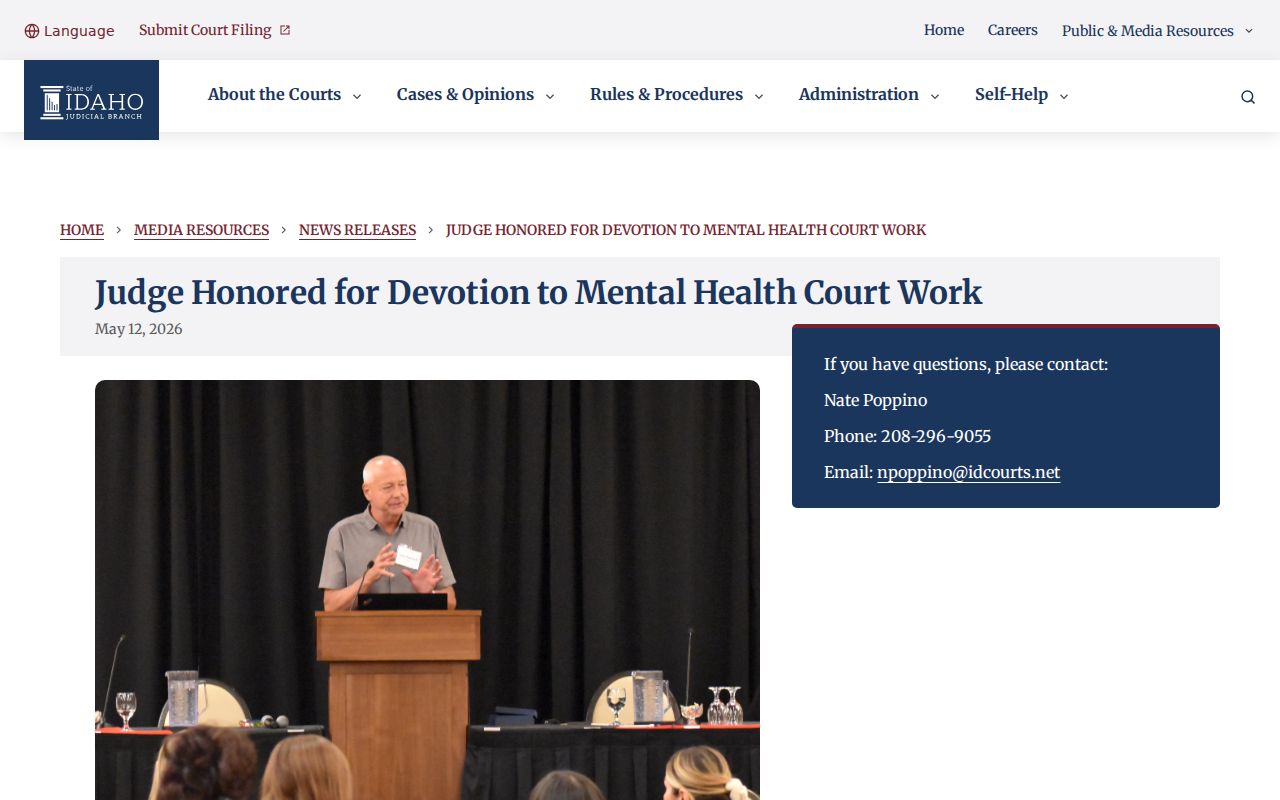 Coeur d'Alene criminal records Kootenai Mental Health Court