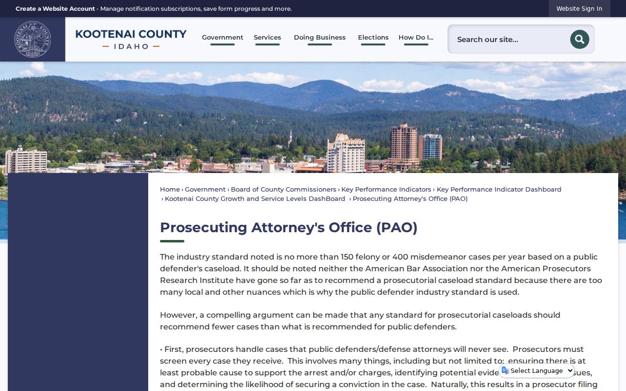 Kootenai County Prosecuting Attorney office overview