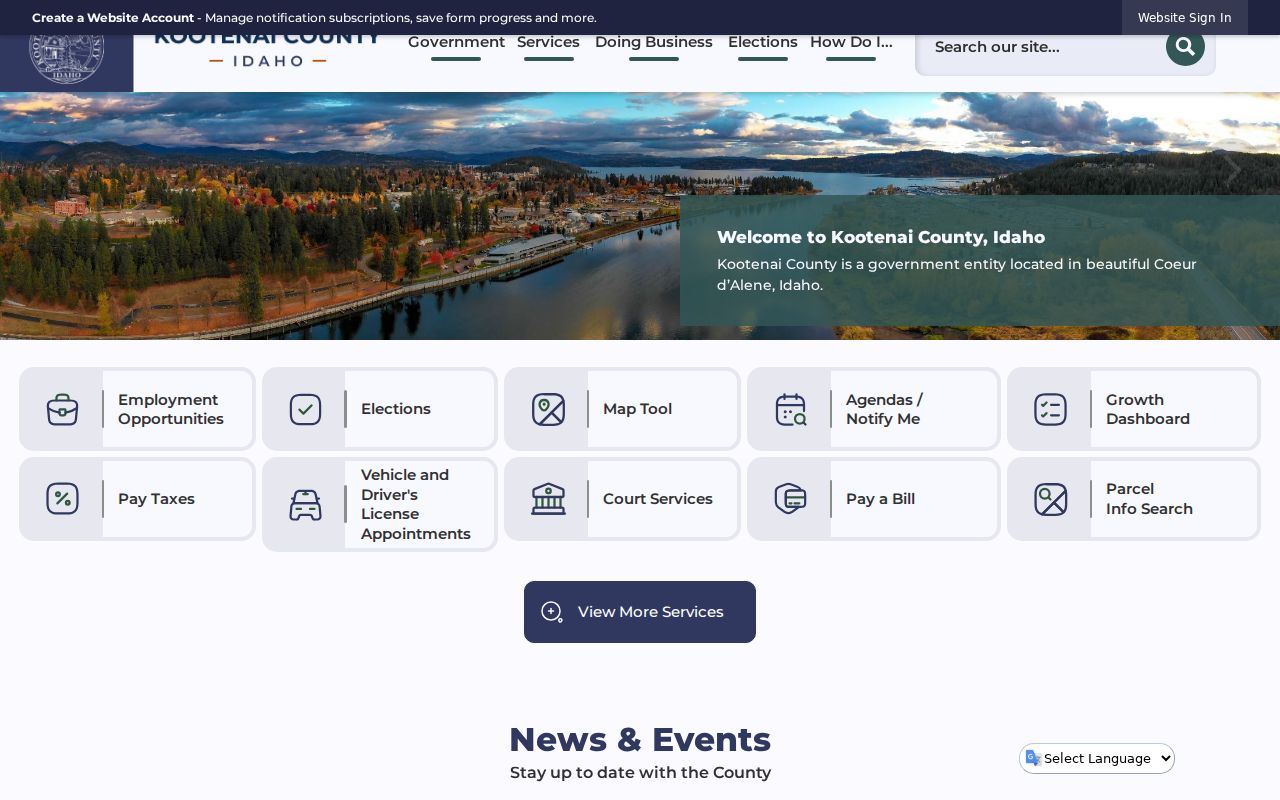 Kootenai County criminal history county government record directory
