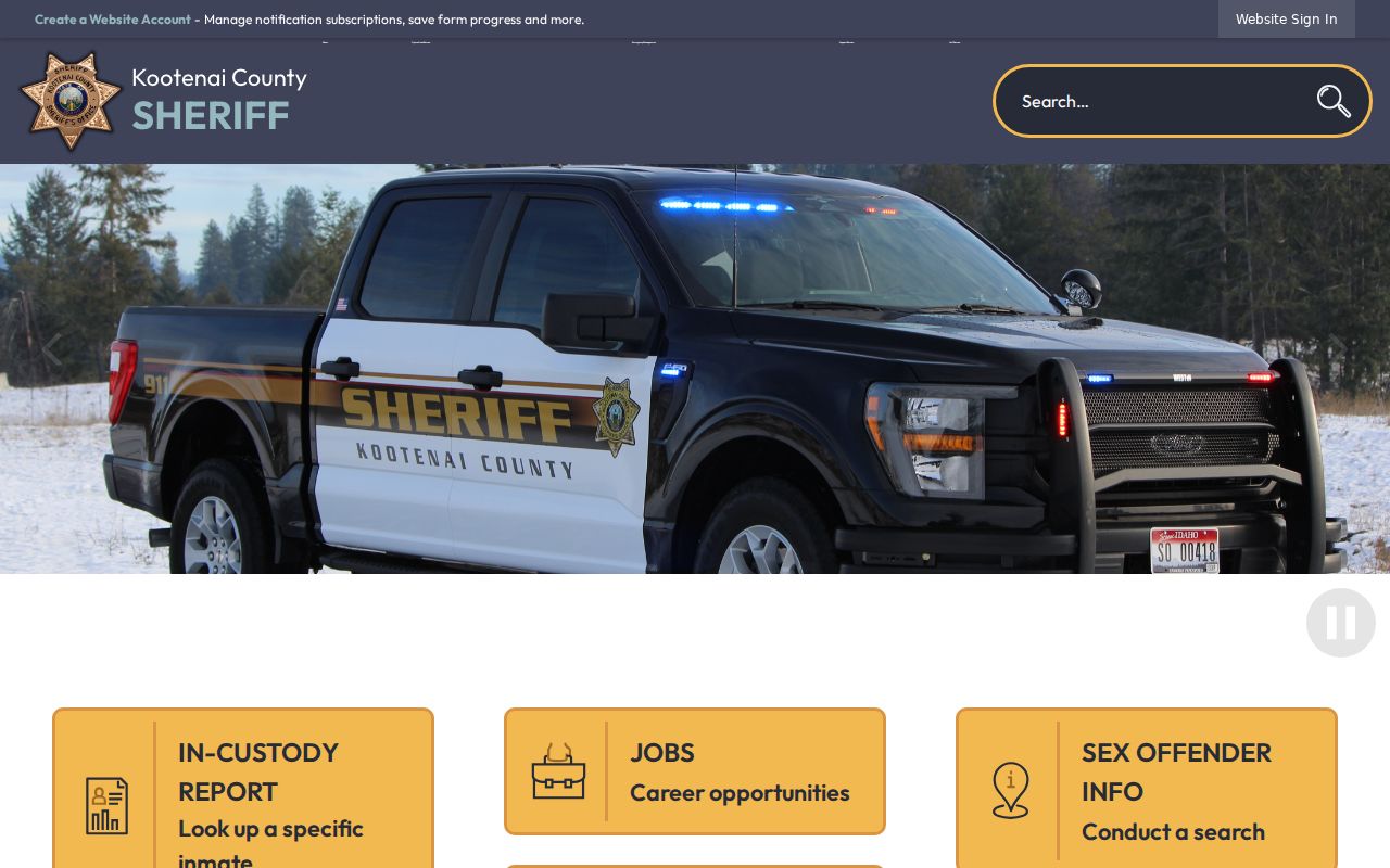 Kootenai County criminal history sheriff jail and records office