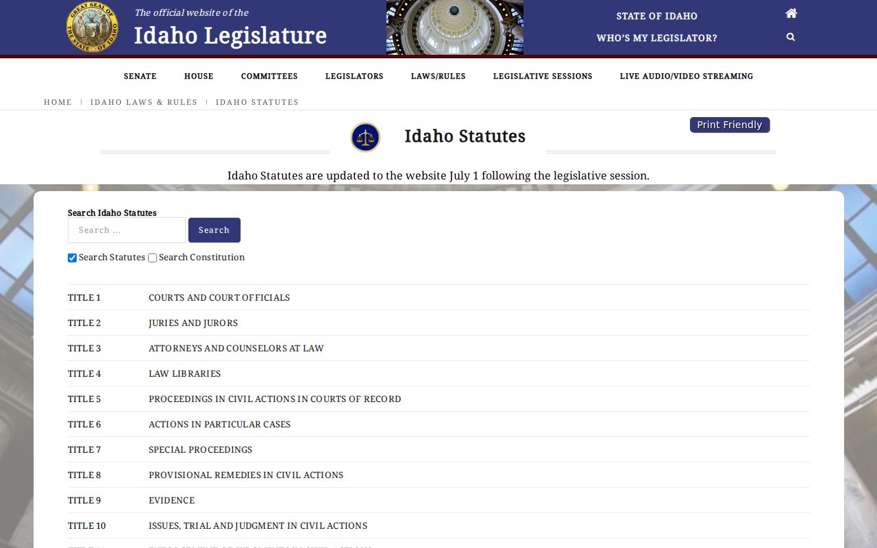 Post Falls criminal record current Idaho law
